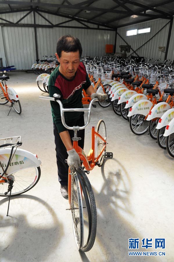 宁夏银川:受伤的公共自行车
