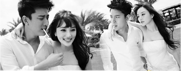 贾乃亮李小璐另类黑白婚纱照